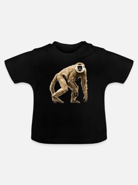Gibbons Gibbon - Baby Bio-T-Shirt mit Rundhals - Schwarz