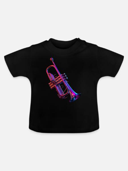 Trompete - Baby Bio-T-Shirt mit Rundhals - Schwarz
