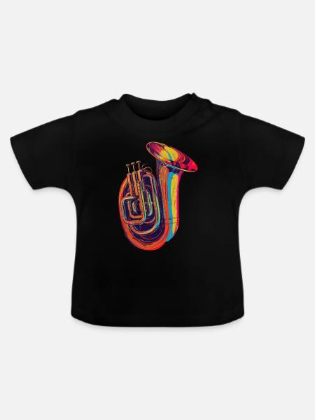 Tuba - Baby Bio-T-Shirt mit Rundhals - Schwarz