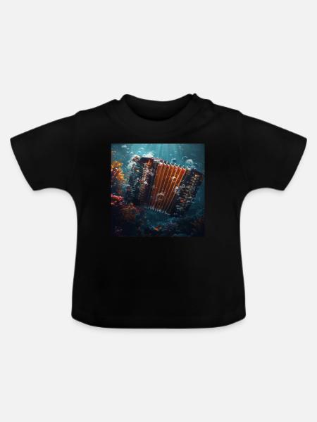 Akkordeon - Baby Bio-T-Shirt mit Rundhals - Schwarz