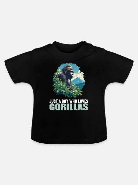 Gorillas Gorilla - Baby Bio-T-Shirt mit Rundhals - Schwarz