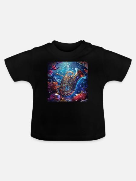 Tuba - Baby Bio-T-Shirt mit Rundhals - Schwarz