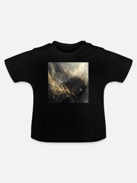 Akkordeon - Baby Bio-T-Shirt mit Rundhals - Schwarz