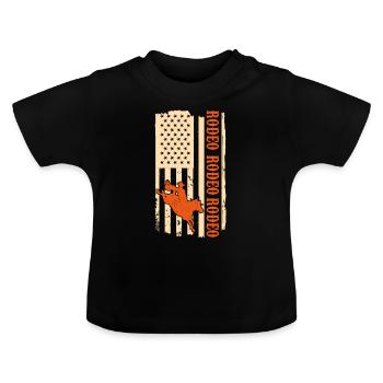 Rodeo Outfit Bull Riding - Baby Organic T-Shirt with Round Neck - black - Front