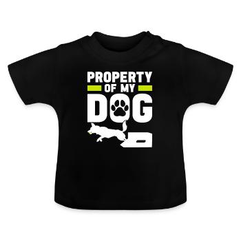 Flyball Hundesport - Baby Bio-T-Shirt mit Rundhals - Schwarz - Vorne