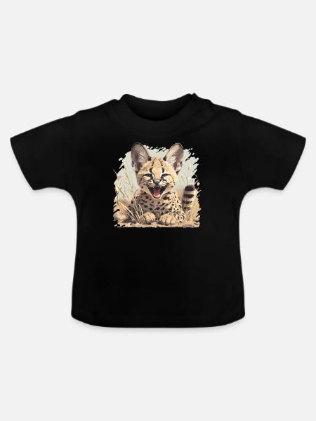 Servale Serval - Baby Bio-T-Shirt mit Rundhals - Schwarz