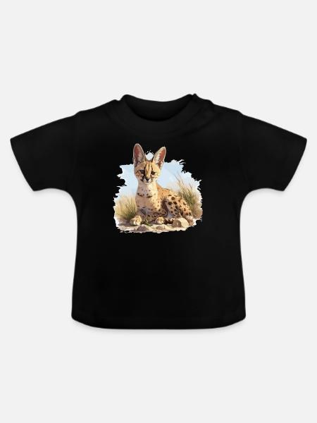 Servale Serval - Baby Bio-T-Shirt mit Rundhals - Schwarz