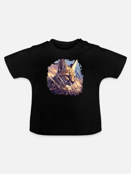 Servale Serval - Baby Bio-T-Shirt mit Rundhals - Schwarz