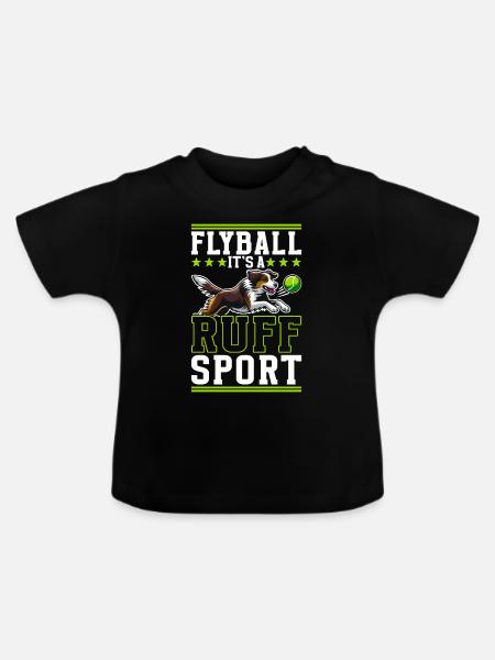 Flyball Hundesport - Baby Bio-T-Shirt mit Rundhals - Schwarz