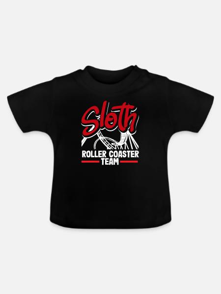 Sloth Achterbahn Team Abenteuer - Baby Bio-T-Shirt mit Rundhals - Schwarz