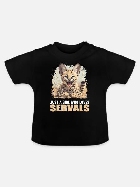 Servale Serval - Baby Bio-T-Shirt mit Rundhals - Schwarz