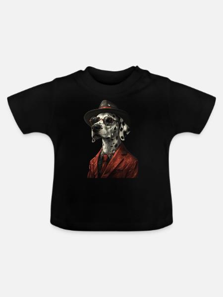 Dalmatiner - Baby Bio-T-Shirt mit Rundhals - Schwarz
