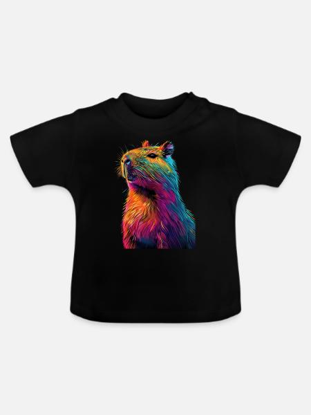 Wasserschwein - Baby Bio-T-Shirt mit Rundhals - Schwarz