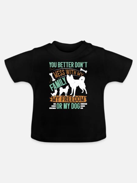 Alaskan Klee Kai - Baby Bio-T-Shirt mit Rundhals - Schwarz