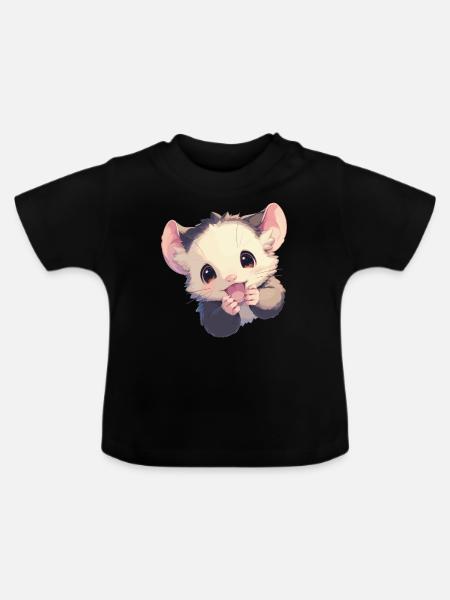 Opossum Opossums - Baby Bio-T-Shirt mit Rundhals - Schwarz