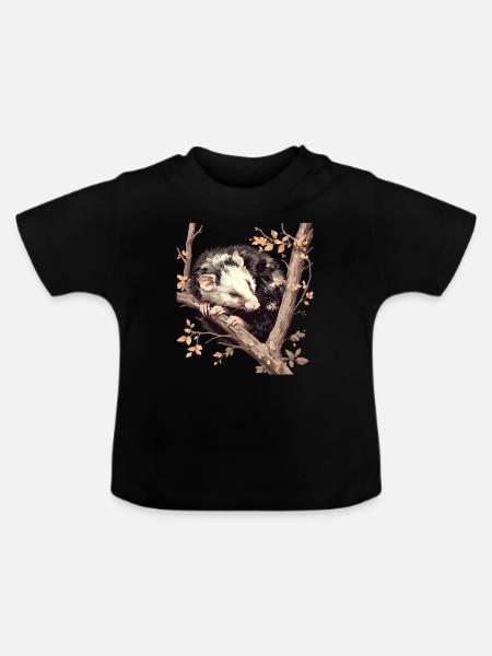 Opossum Opossums - Baby Bio-T-Shirt mit Rundhals - Schwarz
