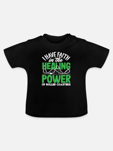 Heilende Kraft Achterbahnen Glauben - Baby Bio-T-Shirt mit Rundhals - Schwarz