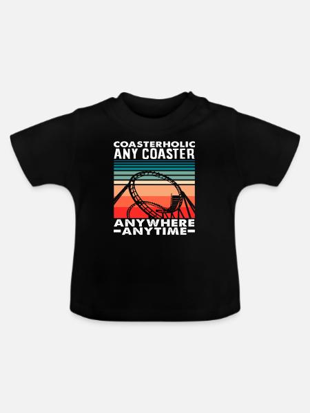 Achterbahn Fan Coasterholic Leidenschaft - Baby Bio-T-Shirt mit Rundhals - Schwarz