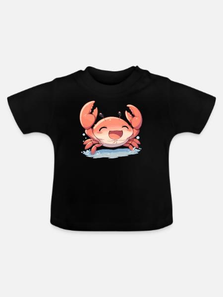 Krabbe Krabben - Baby Bio-T-Shirt mit Rundhals - Schwarz