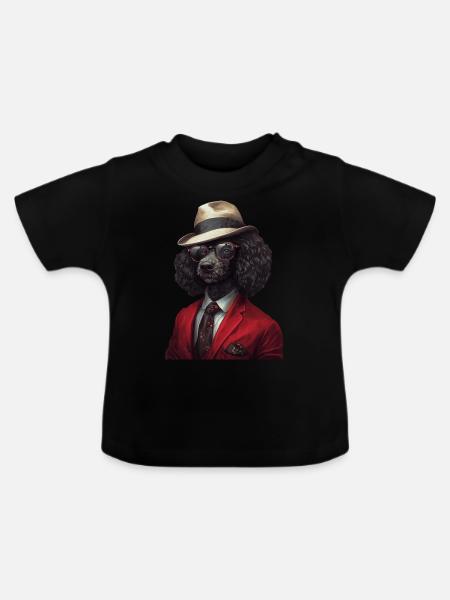 Pudel - Baby Bio-T-Shirt mit Rundhals - Schwarz