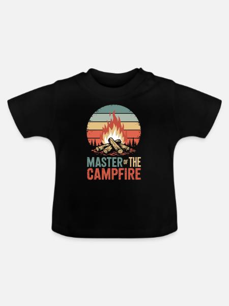 Master of the Campfire - Baby Bio-T-Shirt mit Rundhals - Schwarz