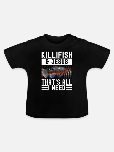 Killifisch Aquarium Fischliebhaber - Baby Bio-T-Shirt mit Rundhals - Schwarz