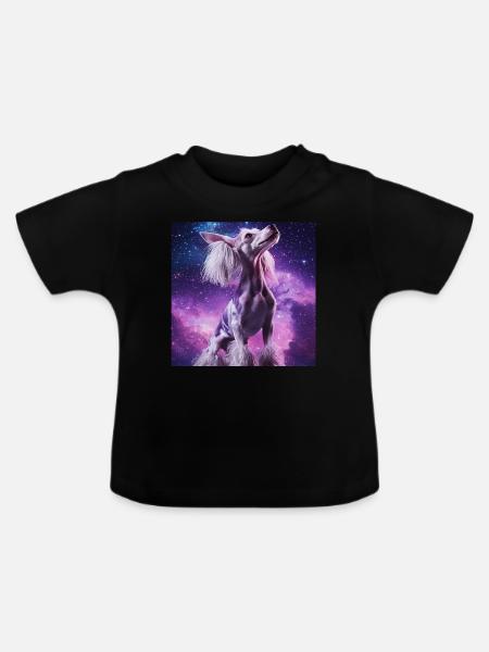 Chinesischer Schopfhund - Baby Bio-T-Shirt mit Rundhals - Schwarz