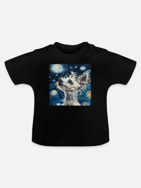 Chinesischer Schopfhund - Baby Bio-T-Shirt mit Rundhals - Schwarz