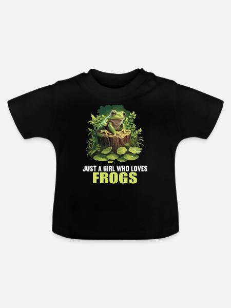 Frosch Frösche - Baby Bio-T-Shirt mit Rundhals - Schwarz
