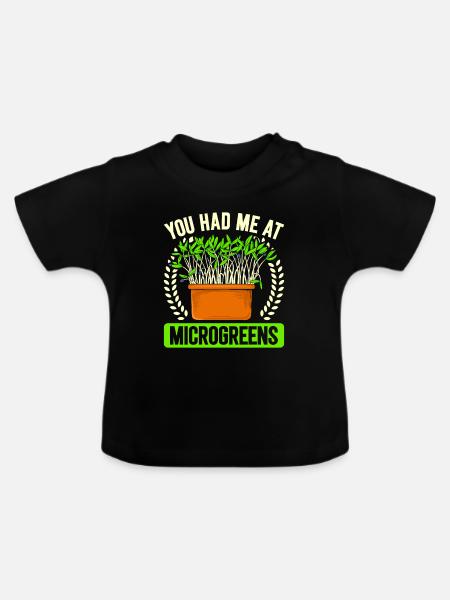 Microgreens Microgreen - Baby Bio-T-Shirt mit Rundhals - Schwarz