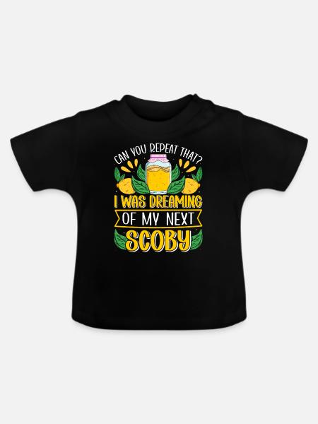 Kombucha Scoby fermented drinks - Baby Bio-T-Shirt mit Rundhals - Schwarz