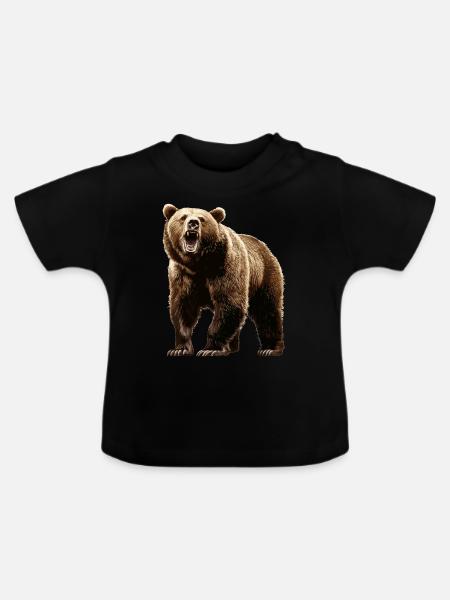 Grizzlybären Grizzlybär - Baby Bio-T-Shirt mit Rundhals - Schwarz