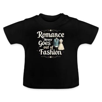 Romantic Nostalgia Vintage Romance Classic Love - Baby Organic T-Shirt with Round Neck - black - Front