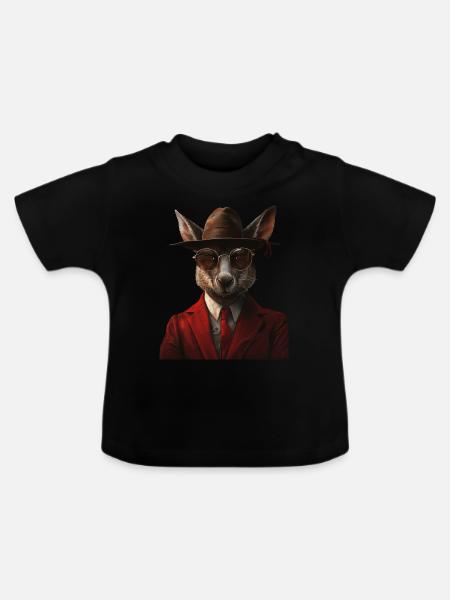 Wallaby - Baby Bio-T-Shirt mit Rundhals - Schwarz