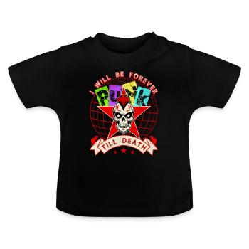 Forever Punk Till Death Irokesenschnitt Schädel Grunge Kunst - Baby Bio-T-Shirt mit Rundhals - Schwarz - Vorne