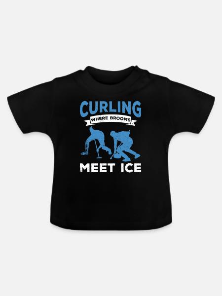 Curling Sport Curling - Baby Bio-T-Shirt mit Rundhals - Schwarz