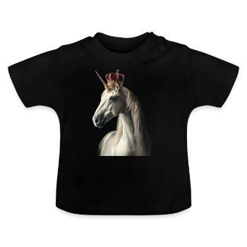 Einhorn - Baby Bio-T-Shirt mit Rundhals - Schwarz - Vorne