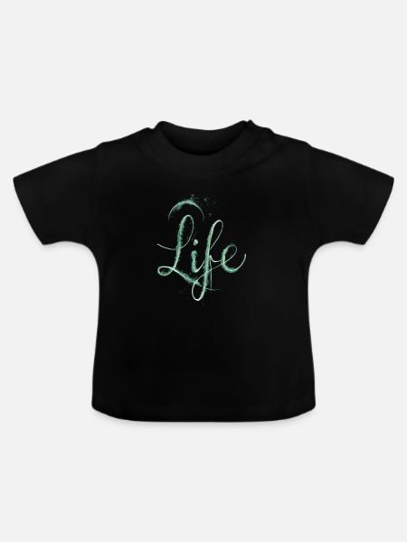 Leben grüner Staub - Baby Bio-T-Shirt mit Rundhals - Schwarz
