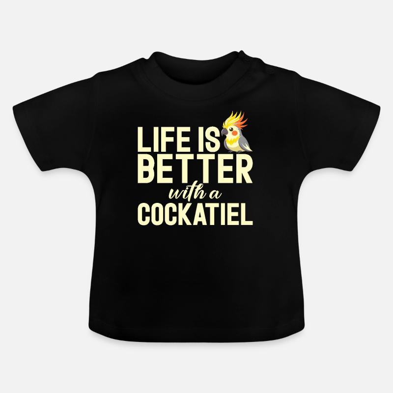 Cadeaux de calopsitte - T-shirt bio col rond Bébé - noir
