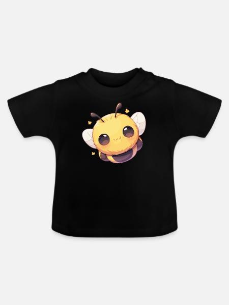 Bienen Biene - Baby Bio-T-Shirt mit Rundhals - Schwarz