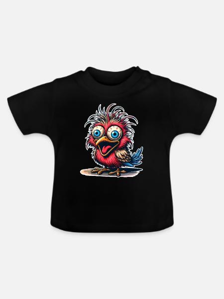Vogel - Baby Bio-T-Shirt mit Rundhals - Schwarz