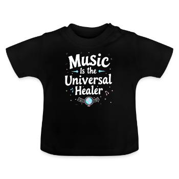 Musicothérapie, Guérison émotionnelle, Relaxation - T-shirt bio col rond Bébé - noir - Devant
