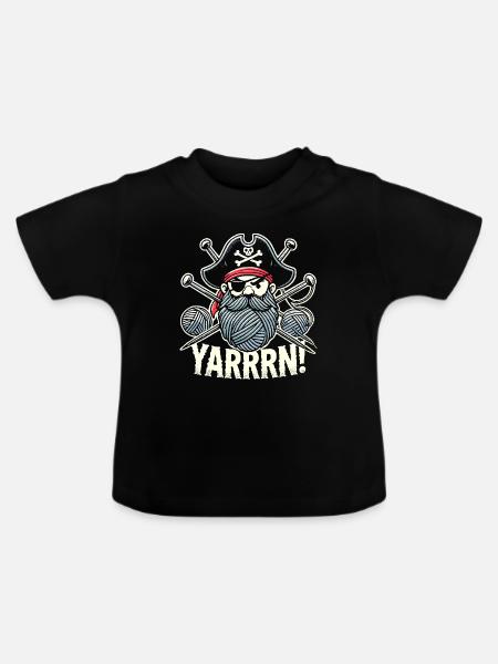 Yarrrrn - Baby Bio-T-Shirt mit Rundhals - Schwarz