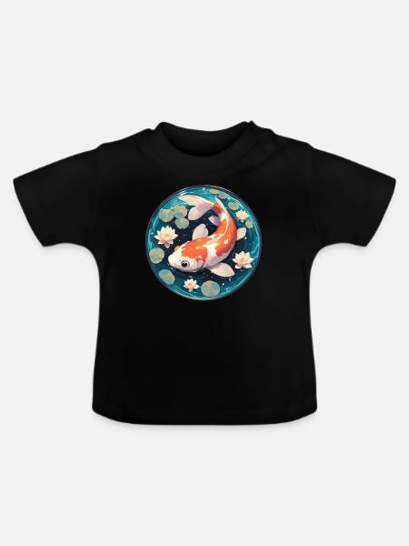 Kois Koi Karpfen - Baby Bio-T-Shirt mit Rundhals - Schwarz