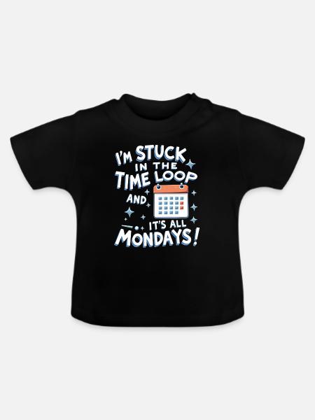 Zeitreise-enthusiast, Der Sich Für - Baby Bio-T-Shirt mit Rundhals - Schwarz