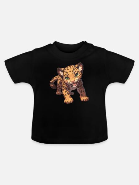 Jaguare Jaguar - Baby Bio-T-Shirt mit Rundhals - Schwarz