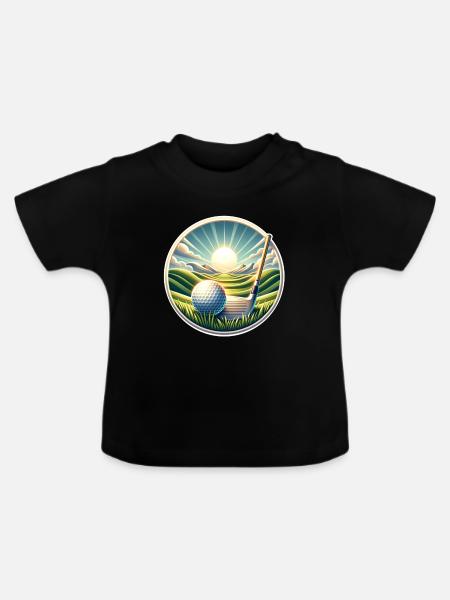Golf - Baby Bio-T-Shirt mit Rundhals - Schwarz