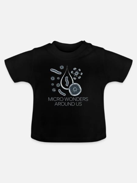 MIKROSKOPISCH KLEINER ORGANISMUS - Baby Bio-T-Shirt mit Rundhals - Schwarz