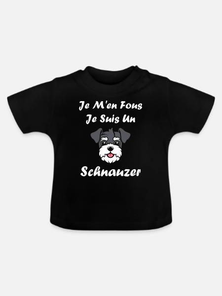 Schnauzer - Baby Bio-T-Shirt mit Rundhals - Schwarz