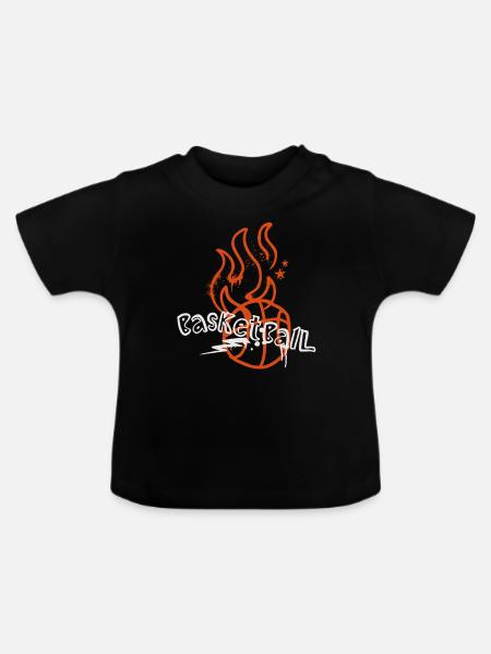 Basketball Basketballer - Baby Bio-T-Shirt mit Rundhals - Schwarz